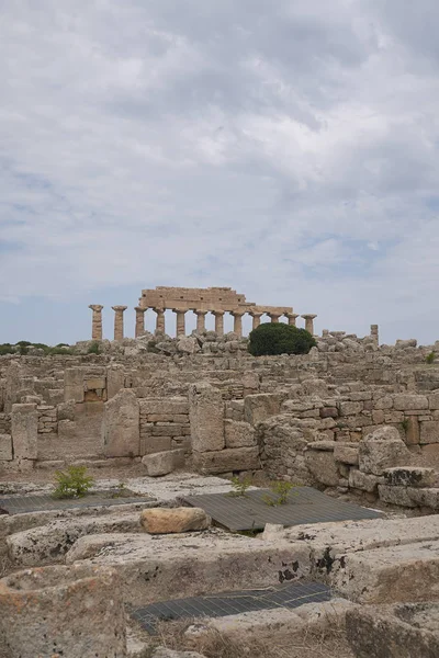 Selinunte Itálie Září 2018 Výhled Kopec Akropolis Archeologickém Parku Selinunte — Stock fotografie