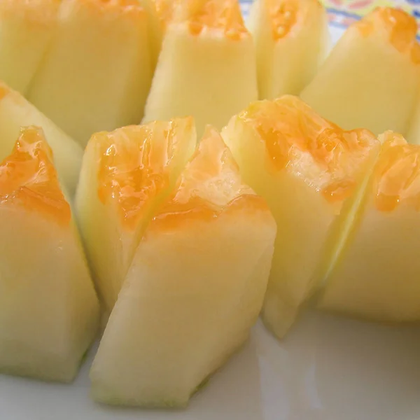 Sneetjes Meloen Voor Het Ontbijt — Stockfoto