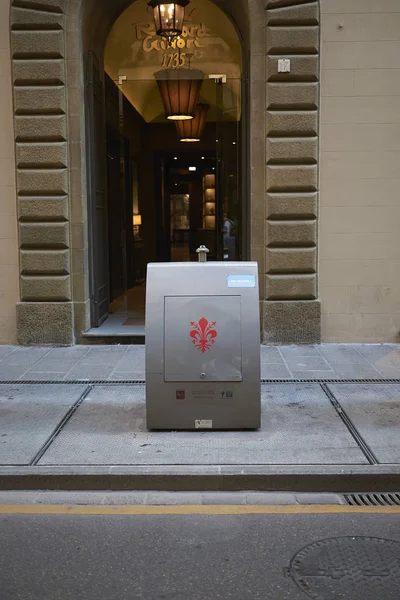 Firenze Włochy Czerwca 2018 Pojemniki Odpady Florencji — Zdjęcie stockowe