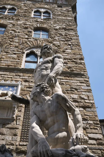 Firenze Italia Junio 2018 Estatua Hércules Caco Frente Palazzo Vecchio — Foto de Stock