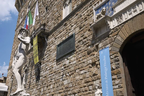 Firenze, İtalya - 21 Haziran 2018 : Palazzo Vecchio'nun görünümü (palazzo della Signoria)