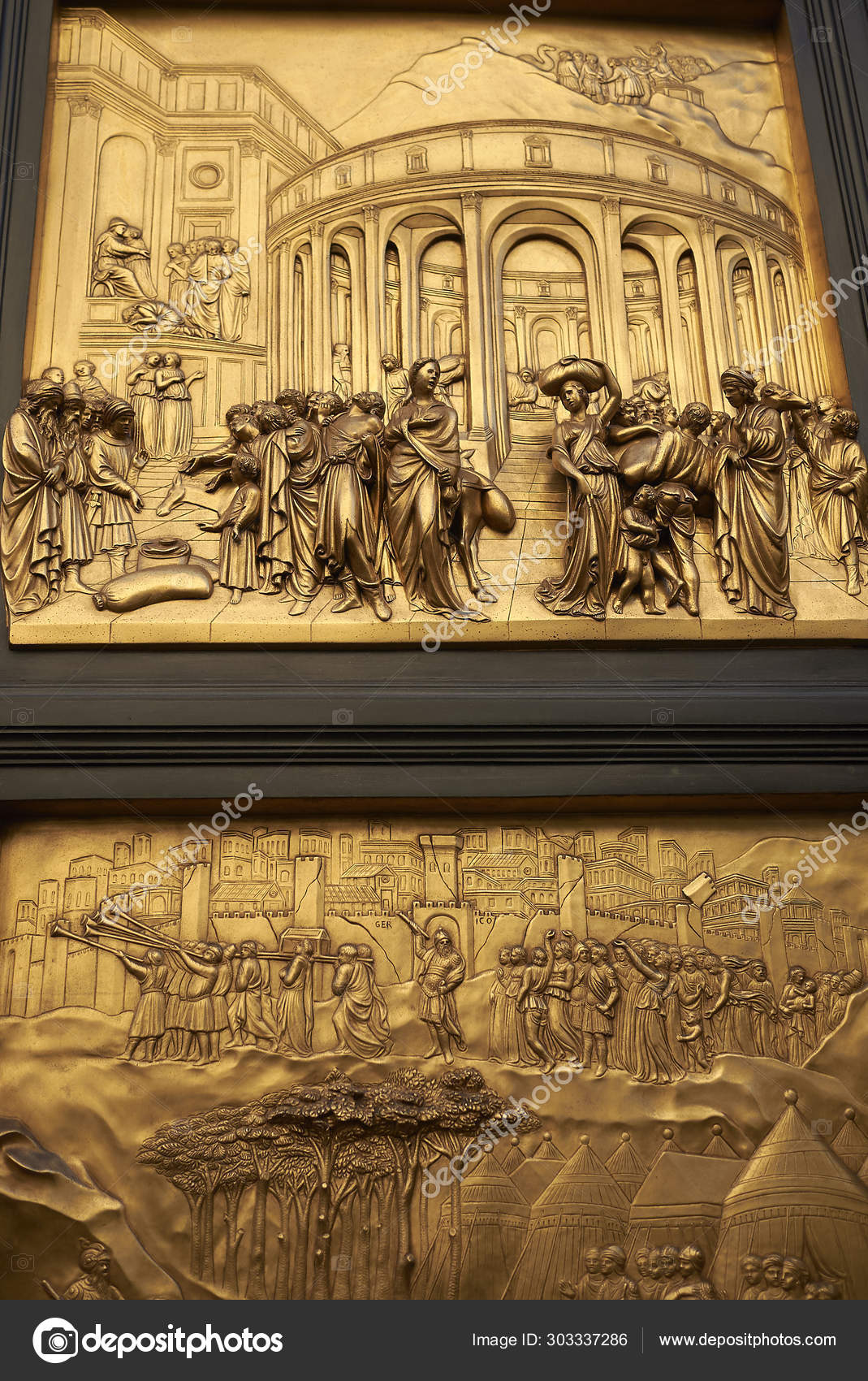 Florence Italy February 2019 Details Florence Baptistery Gates