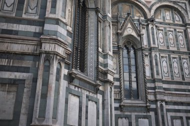 Firenze, İtalya - 21 Haziran 2018 : Floransa Katedrali'nin detayları (Cattedrale di Santa Maria del Fiore)