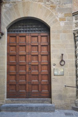 Floransa, İtalya - 27 Şubat 2019 : Societa Dantesca Italiana in Palazzo dell Arte Della Lana