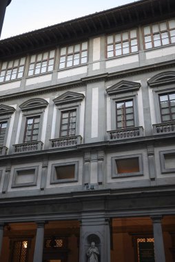 Floransa, İtalya - 27 Şubat 2019 : Uffizi Galerisi Görünümü 