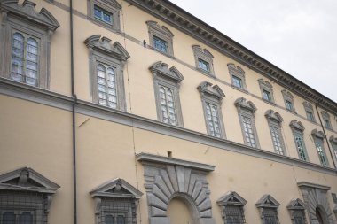 Citta di Castello, İtalya - 23 Ağustos 2018 : Palazzo Vitelli'nin görünümü (Fondazione cassa di Risparmio)
