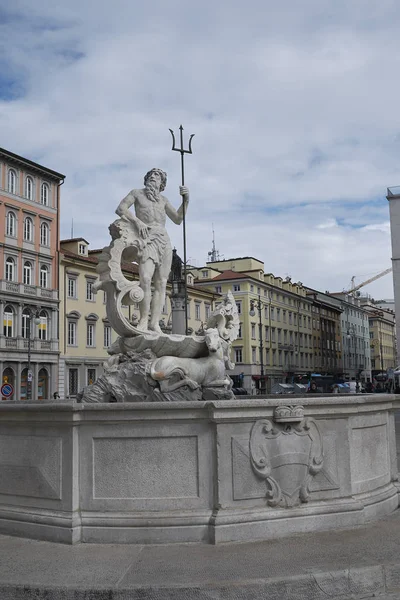 Trieste Italy March 2018 Neptune Fountain Trieste — Stock Photo, Image