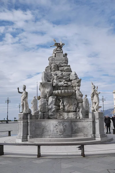 Trieste Olaszország Március 2018 Kilátás Fontana Dei Quattro Continenti — Stock Fotó