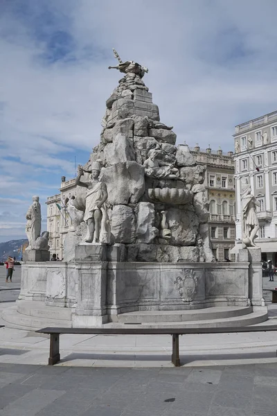 Trieste Italia Marzo 2018 Vista Fontana Dei Quattro Continenti —  Fotos de Stock