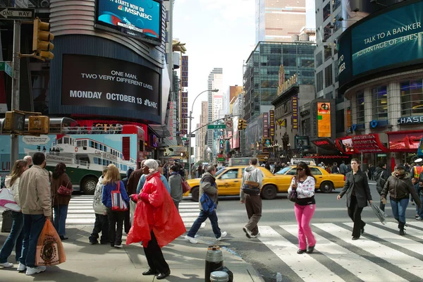 Nowy Jork Stany Zjednoczone Października 2008 Ludzie Times Square — Zdjęcie stockowe