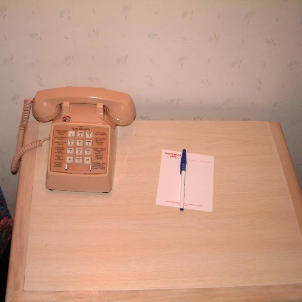 Beatty United States March 2003 Pink Telephone Motel Room — Stock Photo, Image