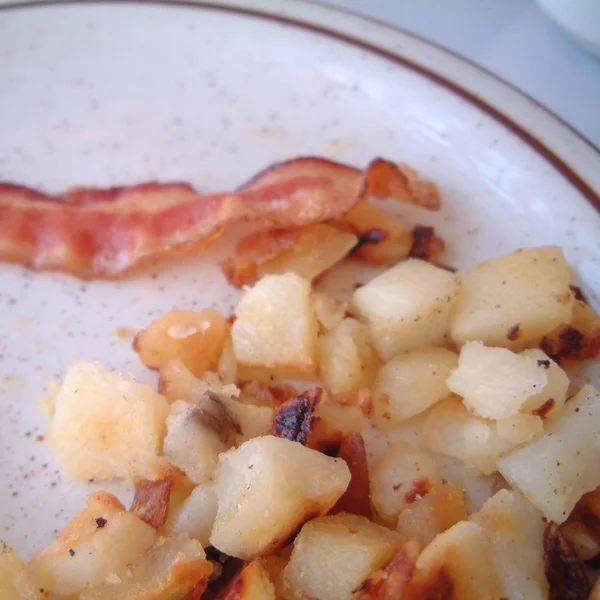 Bacon Omelett Och Potatis — Stockfoto