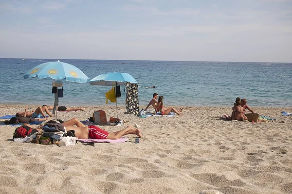 Varigotti, İtalya - 06 Ağustos 2014 : Varigotti beach