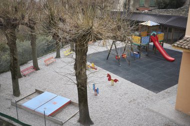 Asolo, İtalya - 26 Mart 2018 : Çocuk oyun alanı nın görünümü