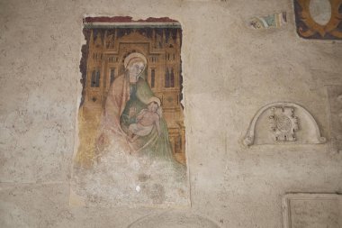 Asolo, İtalya - 26 Mart 2018 : Palazzo della Ragione resimlerinin görünümü