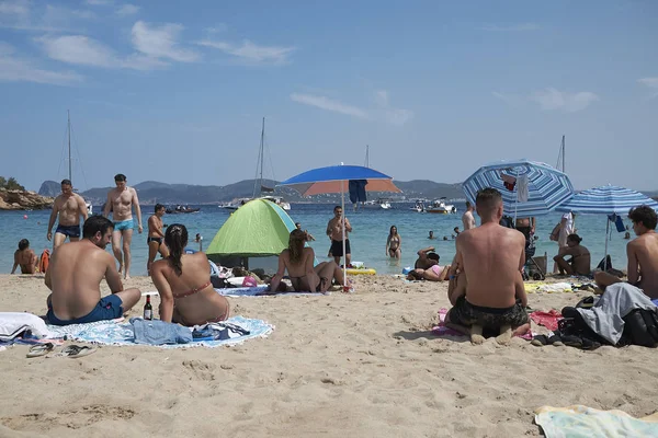 Ibiza España Agosto 2019 Turistas Club Playa Cbbc — Foto de Stock