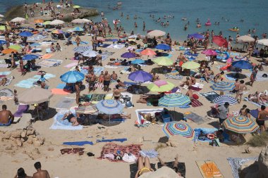 İbiza, İspanya - 03 Eylül 2019: Platges de Comte manzarası