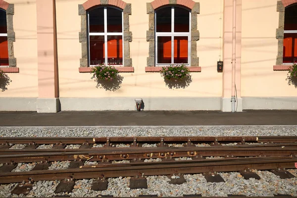 Почаво Швейцария Июля 2020 Года Вид Железнодорожную Станцию Почаво — стоковое фото