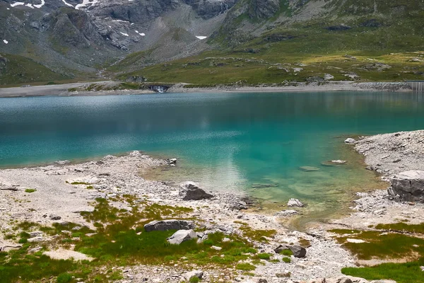 Vista Lago Bianco Lago Nero Passo Bernina — Fotografia de Stock