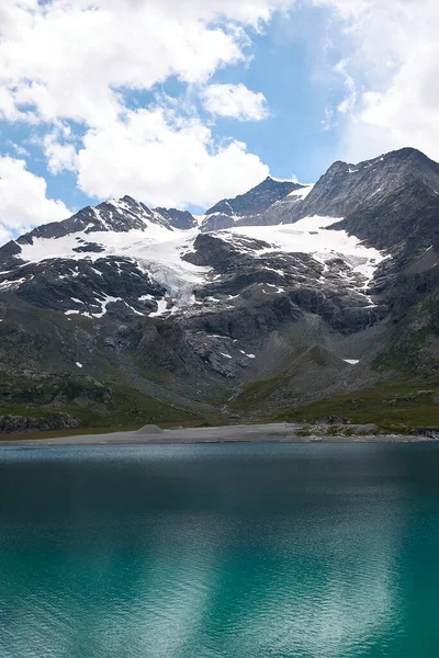 Vista Lago Bianco Lago Nero Passo Bernina — Fotografia de Stock