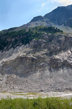 Morteratsch, İsviçre - 22 Temmuz 2020: Morteratsch Buzul Yolu
