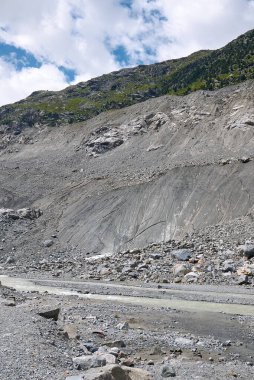 Morteratsch, İsviçre - 22 Temmuz 2020: Morteratsch Buzul Yolu