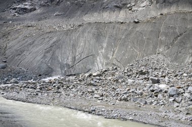 Morteratsch, İsviçre - 22 Temmuz 2020: Morteratsch Buzul Yolu