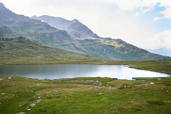 Vista Lago Nero Passo Bernina — Fotografia de Stock