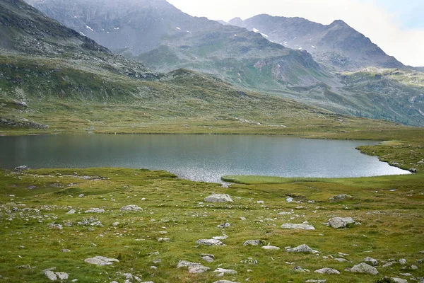 Vista Lago Nero Passo Bernina — Fotografia de Stock