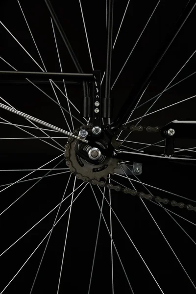 Detail Bicycle Wheel Isolated Black Close View — Stock Photo, Image