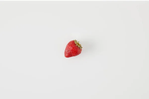 Top View Ripe Strawberry Isolated White — Stock Photo, Image