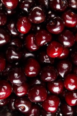 tam kare çekim taze olgun tatlı kiraz arka planı için