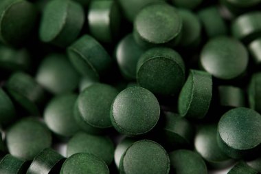 spirulina hapları arka plan yığını tam kare görüntü 
