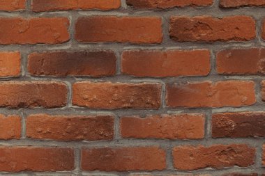 close-up view of empty red brick wall background clipart