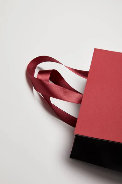 One Red Shopping Bag White Surface — Stock Photo, Image