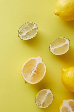 limon ve limes yükseltilmiş görünümünü sarı yüzeyi 