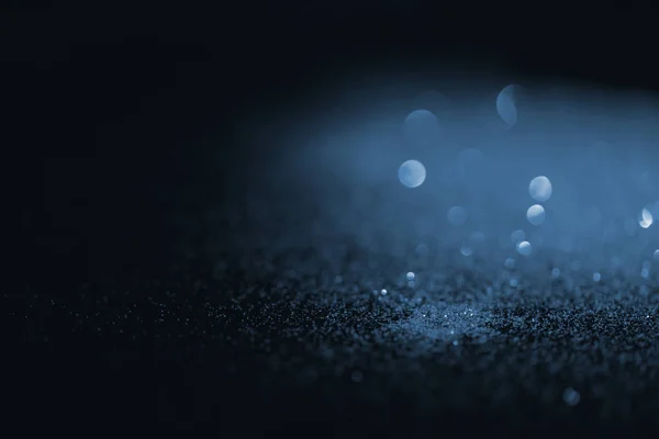 Blurred Blue Glitter Dark Background — Stock Photo, Image