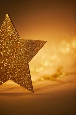 golden glittering star for christmas decoration clipart