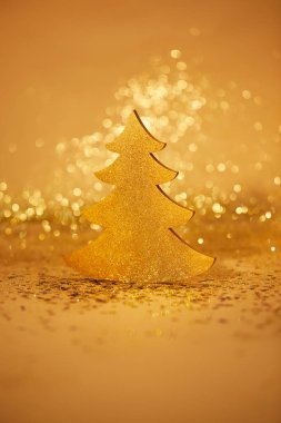 Altın parlak Noel ağacı glitter ile dekorasyon için