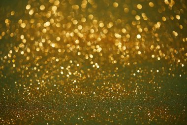 altın ve yeşil bokeh Noel arka plan ile parlak parıltı