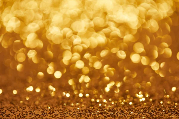 Golden Bokeh Christmas Background Glittering Sequins — Stock Photo, Image