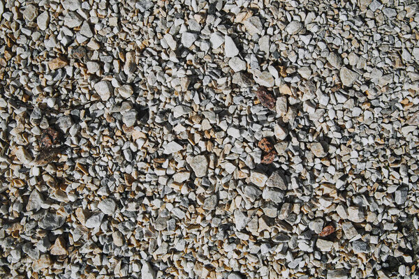 top view of textured pebble stones ground