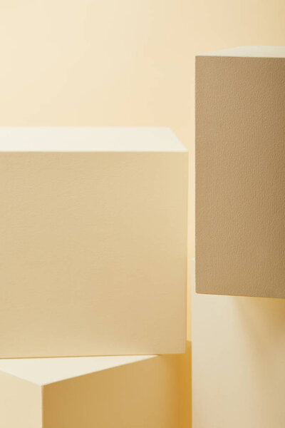 close-up shot of beige cubes in various sizes