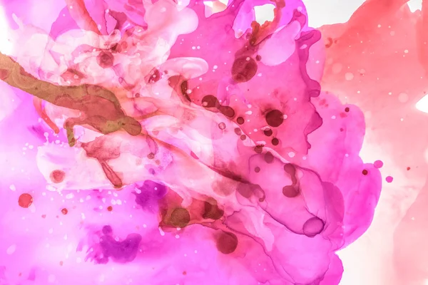Hermosos Salpicaduras Violetas Rojas Tintas Alcohol Como Telón Fondo Abstracto — Foto de Stock
