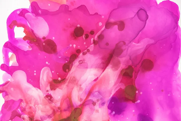 Abstract Violet Red Splashes Alcohol Inks — Stock Photo, Image