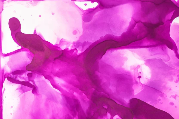 抽象的な背景としてアルコール インクの美しい紫水しぶき — ストック写真