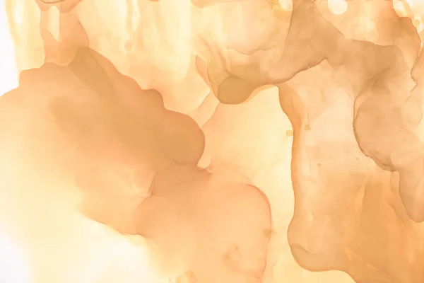 Beige Splashes Alcohol Ink Abstract Background — Stock Photo, Image