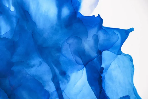 Gyönyörű Kék Kifröccsenésekor Alkohol Ink Absztrakt Háttér — Stock Fotó