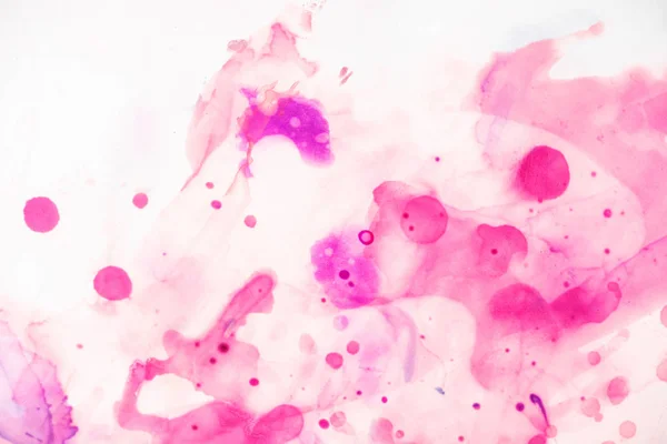 Beautiful Violet Beige Splashes Alcohol Inks White Abstract Background — Stock Photo, Image