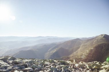 beautiful mountains landscape under sunlight, Carpathians, Ukraine clipart